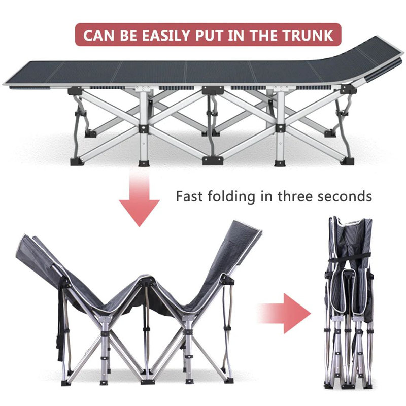 3 Colors New Version Comfortable Double Reinforcement Folding Camping Cot Sleeping Cost w Carry Bag